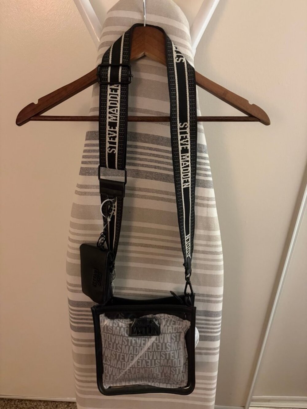 Black clear Steve Madden crossbody bag / purse